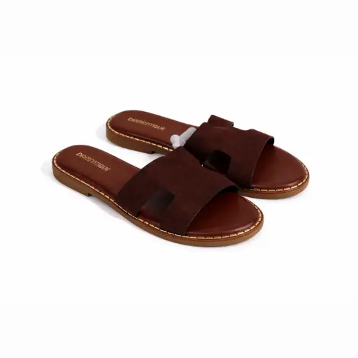 [ML527114D] 360 COTTON DAIM SLIDE BROWN 39