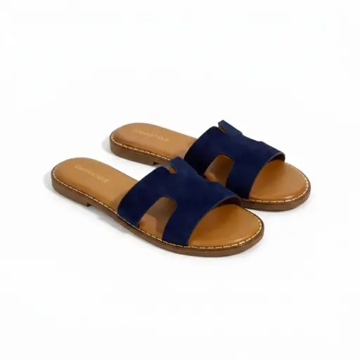[ML527116D] 360 COTTON DAIM SLIDE NAVY BLUE 39