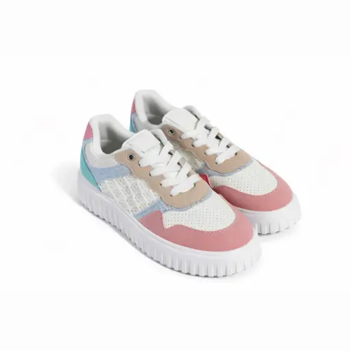 [MS3137160D] 360 COTTON SNEAKER LEATHER PINK/BLUE 39