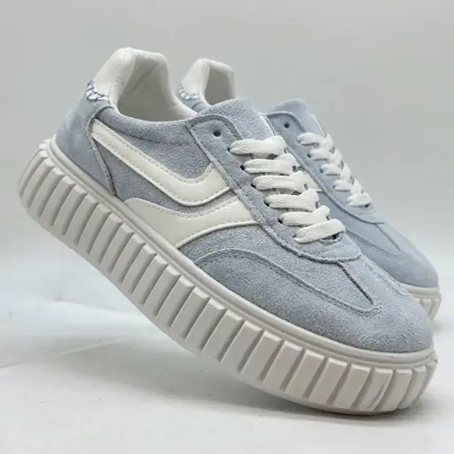 [A222164E] 360 COTTON SNEAKERS DAIM BLUE 40