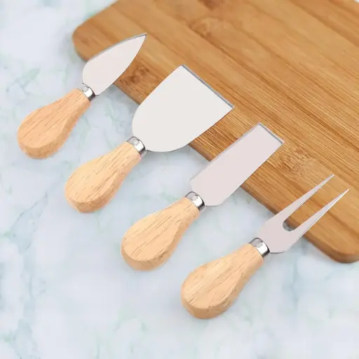 [KNI-1] 360 HOME CHEESE KNIVES WOODEN HANDLE SET4 PCS