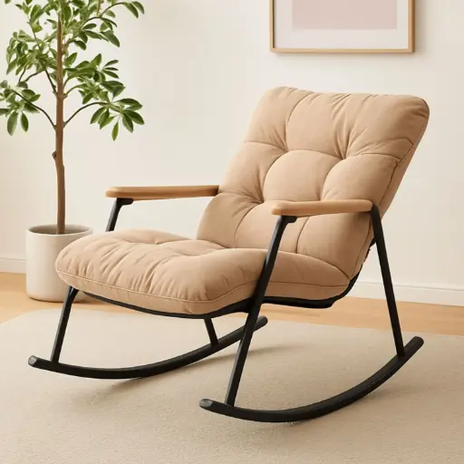[OUTA-6] 360 HOME OUTDOOR LOUNGE ROCKING SWING CHAIR BEIGE