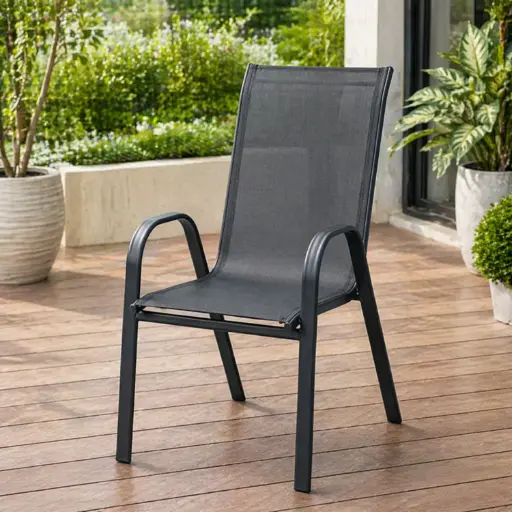 [HY-064] 360 HOME OUTDOOR METAL DINING CHAIR 68*56*94 BLACK