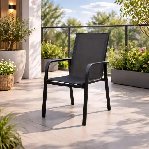 [HY-064] 360 HOME OUTDOOR METAL DINING CHAIR 68*56*94 BLACK
