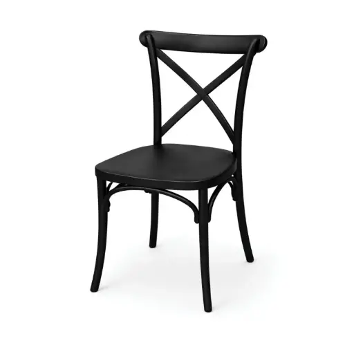 [PLCH5] 360 HOME CHAIR X-BACK POLYPROPILENE 54.6*48.8*90.5*46 BLACK