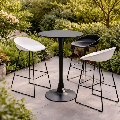 [PLTA33] 360 HOME BAR-HEIGHT TABLE ROUND TOP 3 LEGSΦ60*H105 BLACK