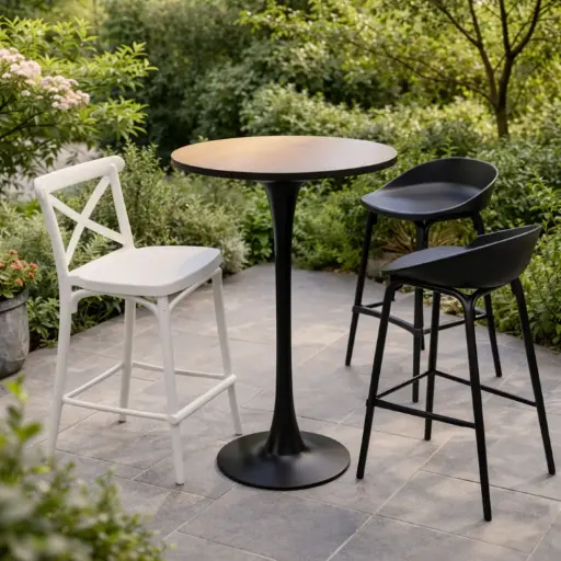 [PLTA34] 360 HOME BAR-HEIGHT TABLE ROUND TOP 3 LEGSΦ60*H105 WOOD