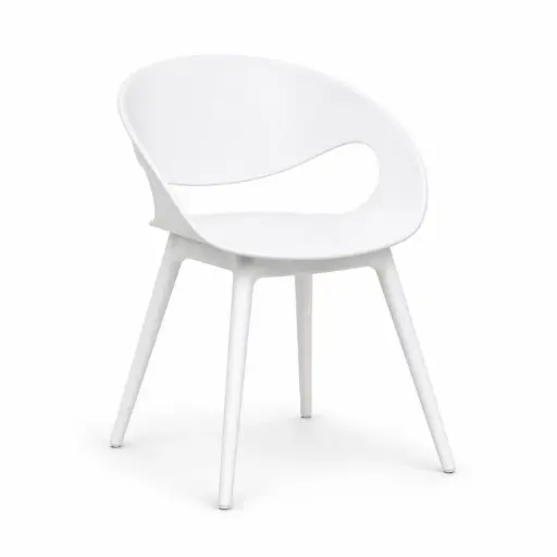[PLCH10] 360 HOME NORDIC TEMU DINING CHAIR OPEN CURVED BACKREST 53*39*76 WHITE
