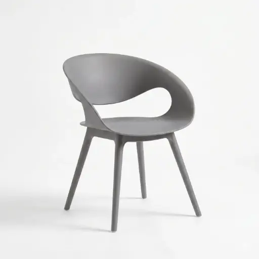 [PLCH14] 360 HOME NORDIC TEMU DINING CHAIR OPEN CURVED BACKREST 53*39*76 GREY