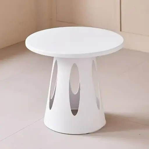 [PLTA36] 360 HOME MULTI-UTILITY SIDE ROUND TABLE CUT-OUT LEG SHAPE 55*55*49 WHITE