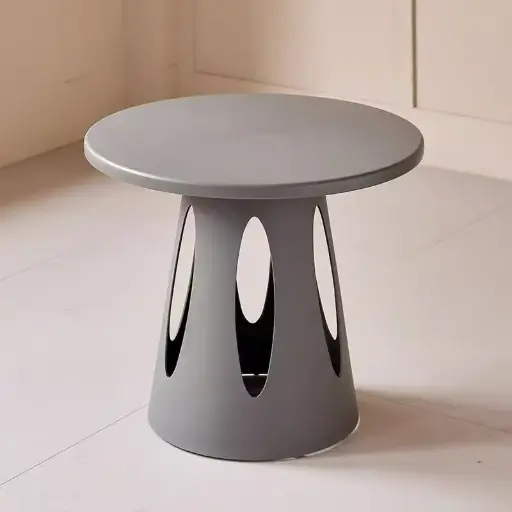 [PLTA37] 360 HOME MULTI-UTILITY SIDE ROUND TABLE CUT-OUT LEG SHAPE 55*55*49 GREY