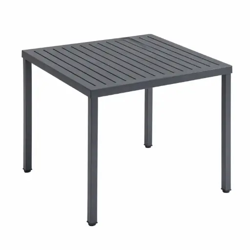 [PLTA41] 360 HOME  TABLE POLYRESINE WHITE+STEEL FRAME INDOOR/OUTDOOR BLACK