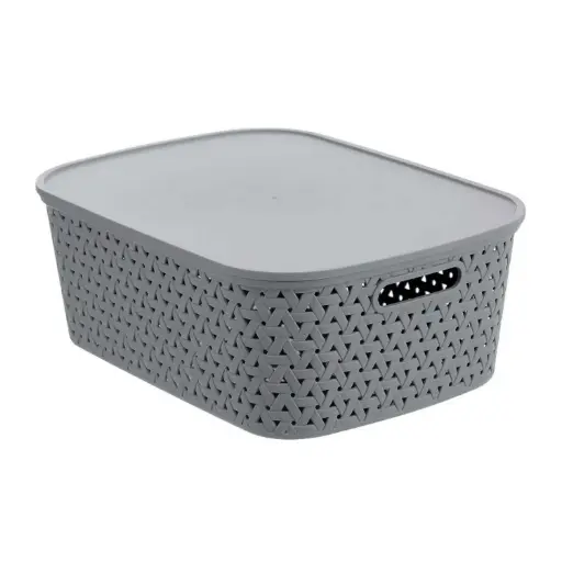 [LBAS5] 360 HOME RATTAN STORAGE BASKET WITH LID (M) 40*30.5*15.5CM(15L)