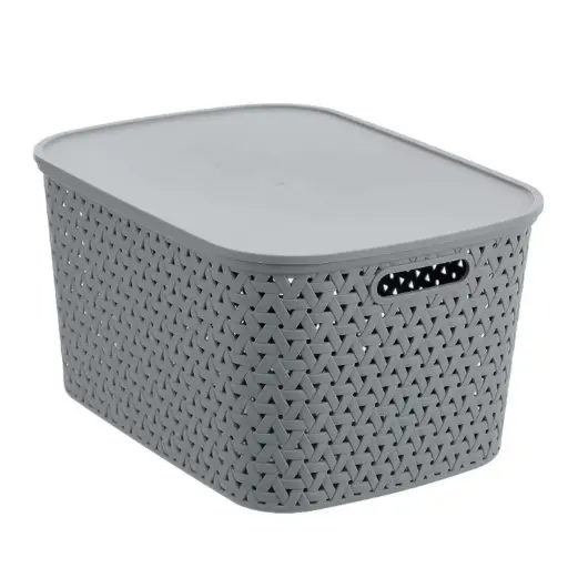 [LBAS6] 360 HOME RATTAN STORAGE BASKET WITH LID  40*30.5*22CM (26L)