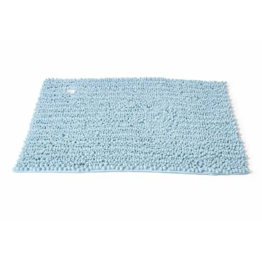 [MTBATH7] 360 HOME SOFT FLUFFY BATHROOM MAT 50X80CM 1600GRM(640g/roll) BLUE CHENILLE WASHABLE