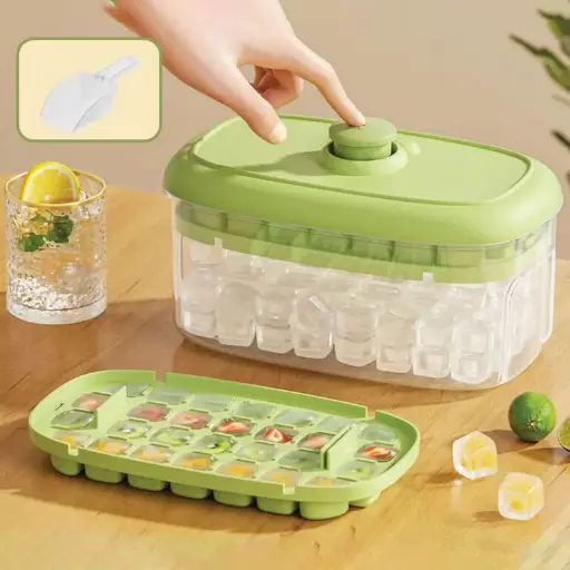 [MK-KIT7] 360 HOME MY KITCHEN  ICE CUBE TRAY WITH LID AND BIN FOR FREEZER  19.5*11.5*11.2CM 