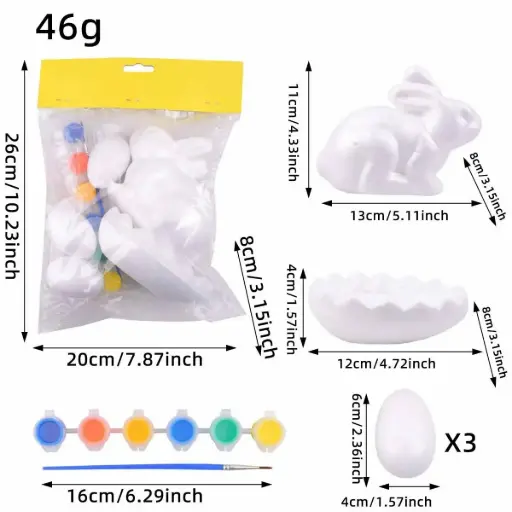 [MK-KIT95] 360 HOME MY KITCHEN EASTER EGG PAINTING PACKAGE SIZE :20*8*26CM RABIT SIZE  13*11CM   EGG SIZE 4*4*6CM