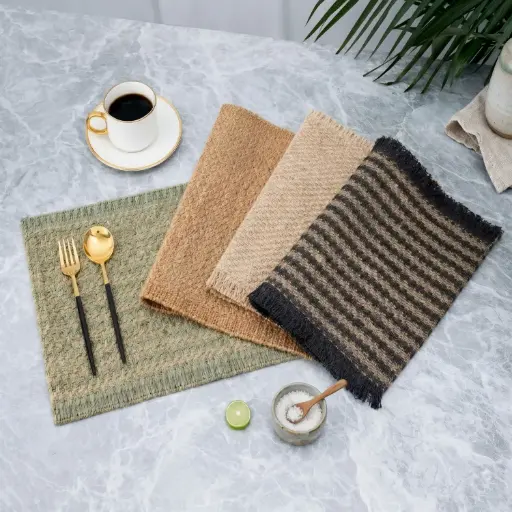 [STRAW33] 360 HOME PLACEMAT STRAW 30*45cm NATURAL BEIGE /GREEN/BLACK & BEIGE WEAVE