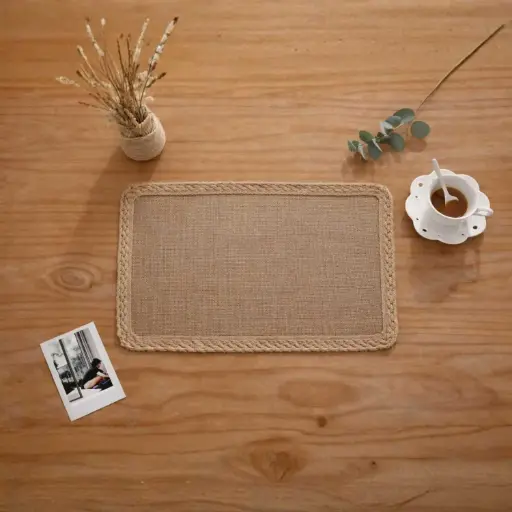 [STRAW46] 360 HOME PLACEMAT STRAW 30*45CM LIGHT BROWN OR BEIGE RECTANGULAR WITH A FLAT SURFACE +BORDER SLIGHTLY ELEVATED