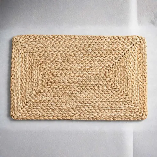 [STRAW52] 360 HOME PLACEMAT STRAW 30*45CM RECTANGULAD SHAPED NATURAL LIGHT BEIGE OR OFF-WHITE COLOR DEFINED BORDER +CHANGE IN THE WEAVE PATTERN AROUND THE PERIMETER