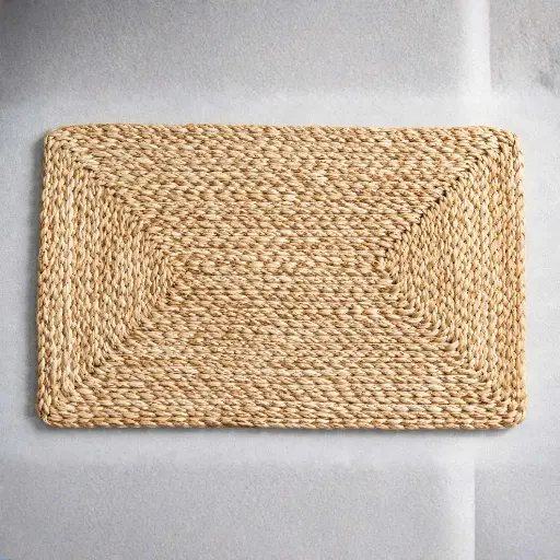 [STRAW52] 360 HOME PLACEMAT STRAW 30*45CM RECTANGULAD SHAPED NATURAL LIGHT BEIGE OR OFF-WHITE COLOR DEFINED BORDER +CHANGE IN THE WEAVE PATTERN AROUND THE PERIMETER