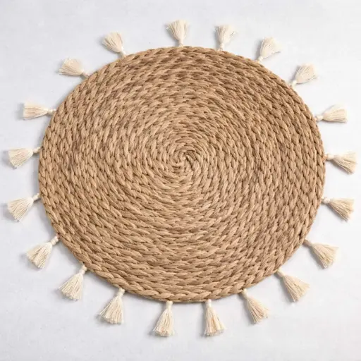 [STRAW54] 360 HOME PLACEMATSTRAW 35CM CIRCULAR TIGHTLY BRAIDED OR COILED CONSTRUCTION WITH A NATURAL EARTHY COLOR