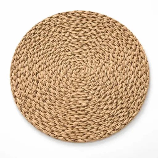 [STRAW57] 360 HOME PLACEMAT STRAW 35CM ROUND WITH AN INTRICATE SPIRALED WEAVING PATTERN