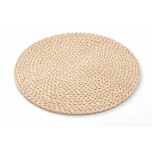 [STRAW59] 360 HOME PLACEMAT STRAW 35CM ROUND SHAPE WITH A THICK BRAIDED OR COILED TEXTURE LIGHT COLORS