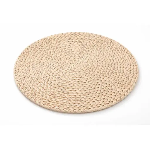 [STRAW59] 360 HOME PLACEMAT STRAW 35CM ROUND SHAPE WITH A THICK BRAIDED OR COILED TEXTURE LIGHT COLORS