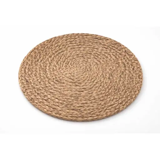 [STRAW61] 360 HOME PLACEMAT STRAW 35CM ROUND SHAPED BEIGE OR WARM GOLDEN-BROWN TONE RUSTICTEXTURE BRAIDED SPIRAL DESIGN