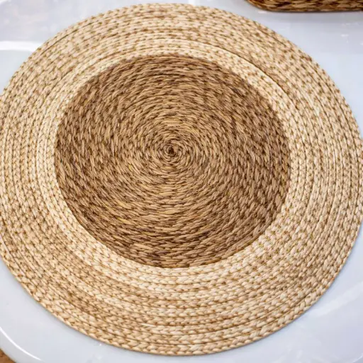 [STRAW75] 360 HOME PLACEMAT STRAW 35CM DISTINCT CIRCULAR SPIRAL-BRAIDED PATTERN ROUND IN SHAPE