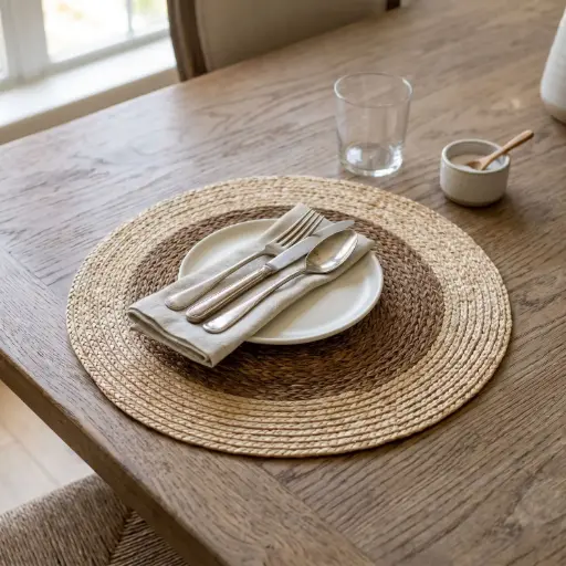 [STRAW75] 360 HOME PLACEMAT STRAW 35CM DISTINCT CIRCULAR SPIRAL-BRAIDED PATTERN ROUND IN SHAPE
