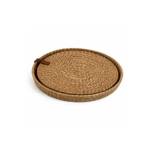 [STRAW104] 360 HOME COASTER STRAW 33CM*6PCS /35*6PCS ROUND CRAFTED ORGANIC APPEARANCE
