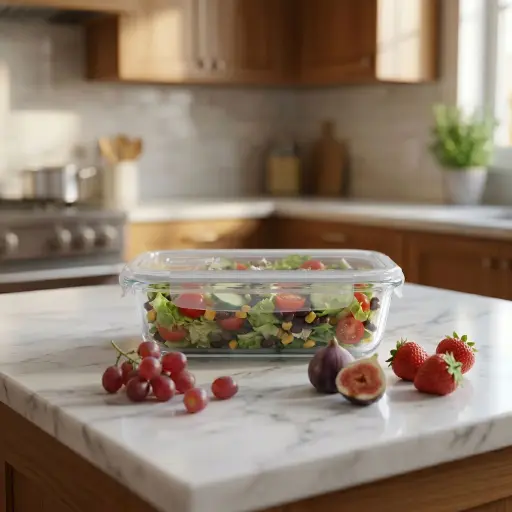 [MK-FSTO2] 360 HOME MY KITCHEN FOOD GLASS CONTAINER  T:150MM    
 H:57MM W:255G  V:350ML        
