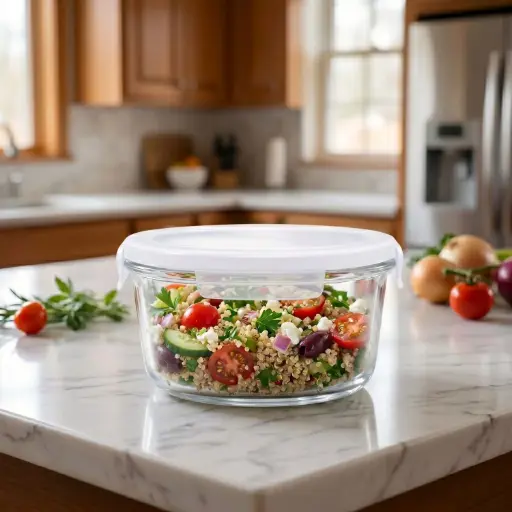 [MK-FSTO6] 360 HOME MY KITCHEN FOOD GLASS CONTAINER  T:130MM      
   H:77MM  W：350 G  V：550ML