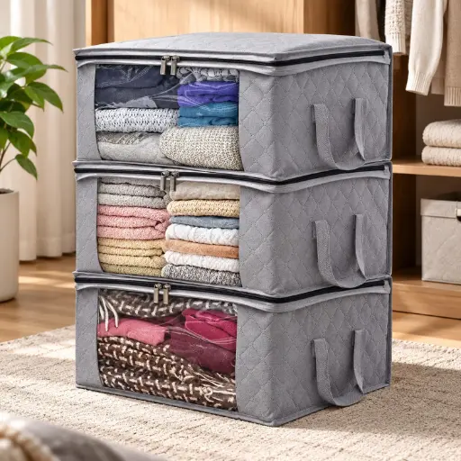 [MH-ORG13] 360 HOME BOX ORGANIZER MULTIUSE 49*36*21CM WOVEN STORAGE BAG 