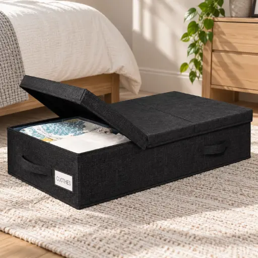 [MH-ORG37] 360 HOME BOX ORGANIZER MULTIUSE BLACK FOLDABLE WARDROBE STORAGE BOX