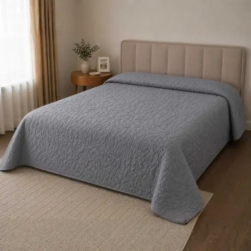 [BSP-GR-D] 360 HOME BED SPREAD 225*230 GREY DOUBLE