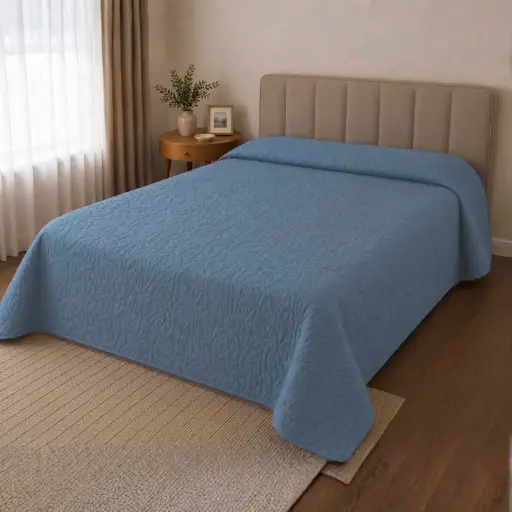 [BSP-NA-D] 360 HOME BED SPREAD 225*230 NAVY DOUBLE