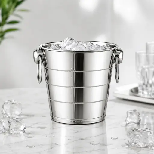 [MH-IB6] 360 HOME MY HOME DOUBLE HANDLED CHAMPAGNE BUCKET 20CM/5L SILVER