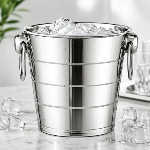 [MH-IB7] 360 HOME MY HOME DOUBLE HANDLED CHAMPAGNE BUCKET 28CM/12L SILVER