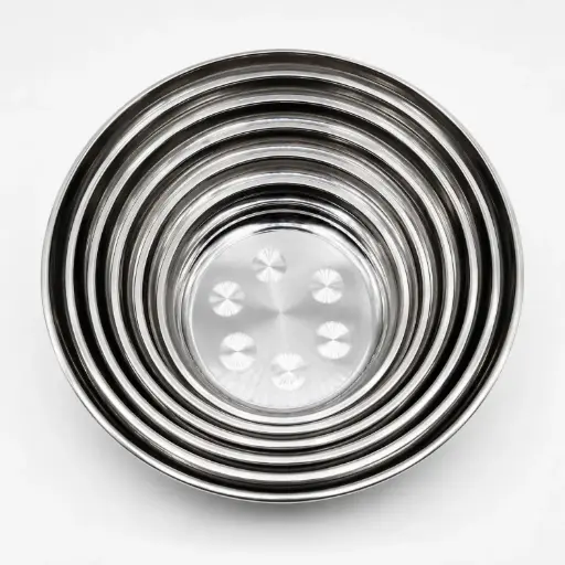 [MK-ST19] 360 HOME MY KITCHEN STAINLESS ROUND TRAY SILVER 75CM