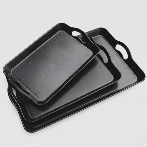 [XF-18-611] 360 HOME MY KITCHEN PLASTIC TRAY XF-A8-611 PALLET BLACK/BROWN 42X28*3.5CM