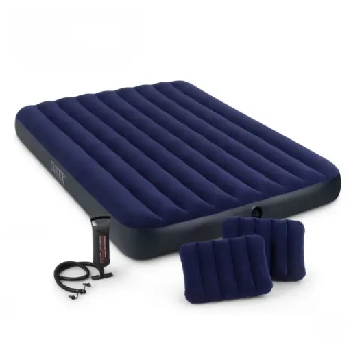 [MH-SI25] 360 HOME SUMMER INFLATABLE AIR MATTRESS Dark blue double-person cable air mattress set 152cmX203cmX25cm