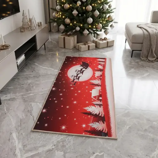 [MH-CAR41] 360 HOME MY HOME CHRISTMAS MULTI USE CARPET 50*150 CRYSTAL VELVET 