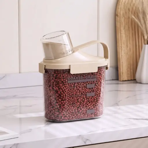 [MK-GS2] 360 HOME MY KITCHEN GRAIN STORAGE MEDIUM BEIGE 10.6*20.1*22CM