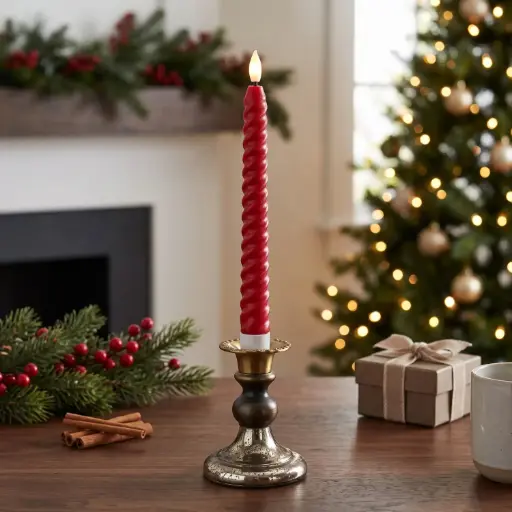 [CH26-EDC2] 360 HOME CHRISTMAS ELECTRICAL STICK TAPER  CANDLE 2.2*25 2PCS/BOX