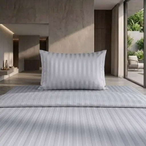 [CHMPC-2] 360 HOME PILLOW CASE STRIPED GREY 50*70CM 100GRS