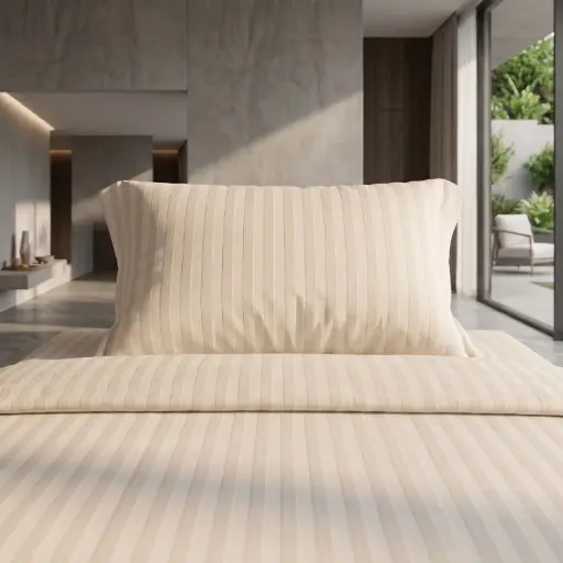 [CHMPC-3] 360 HOME PILLOW CASE STRIPED BEIGE 50*70CM 100GRS