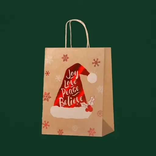[CH26-AIF22] 360 HOME CHRISTMAS GIFT PAPER BAG GOLD FOIL CHRISTMA SHAT 
